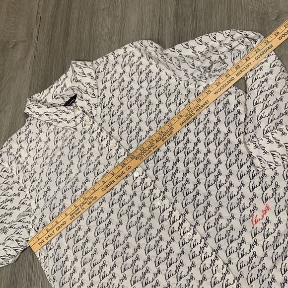 Equipment Kate Moss All Over Autograph Print Long Sleeve Blouse size Large - Picture 15 of 16